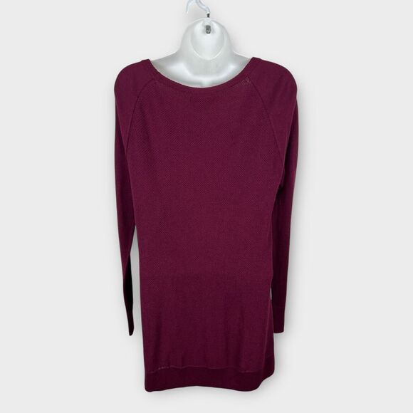 Amercan Eagle Small Red Burgundy Long Sleeve KnitWovern Sweater Tee - Picture 2 of 5